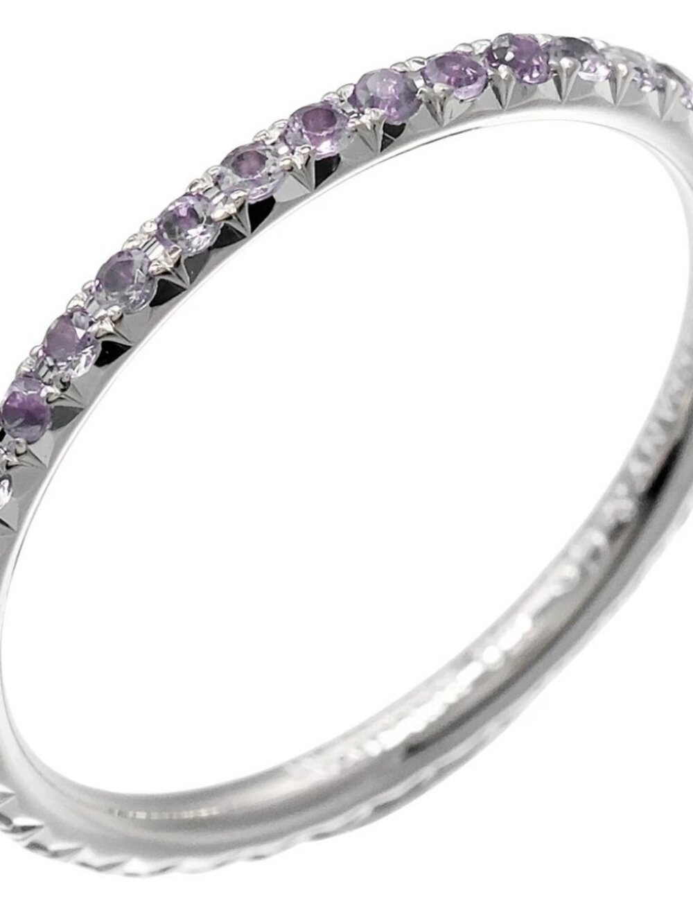 TIFFANY&Co. Metro Ring K18 white gold/Full Eternity Amethyst #3.9(US Size)